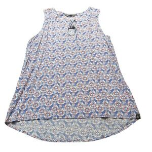 North Face Womens Sleeveless Tunic Tank Top Blue Print Size L